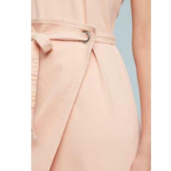 Anthropologie Holding Horses Pink Denim Regatta Wrap Dress Size 8 - Picture 7 of 15